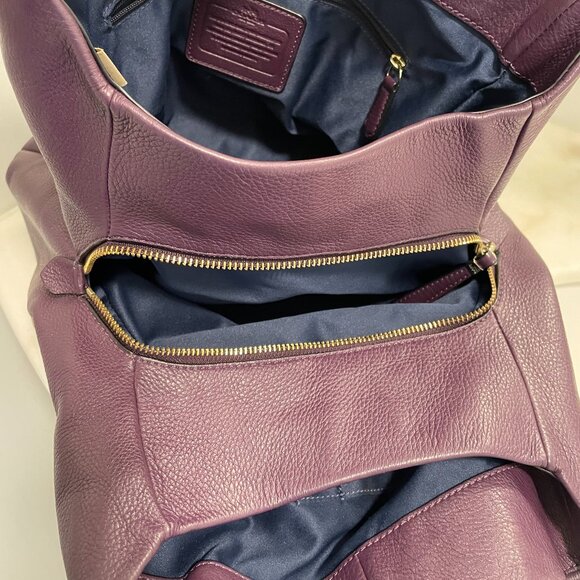 VGUC Coach Madison Phoebe Plum Leather Triple Compartment Shoulder Bag - Picture 4 of 15